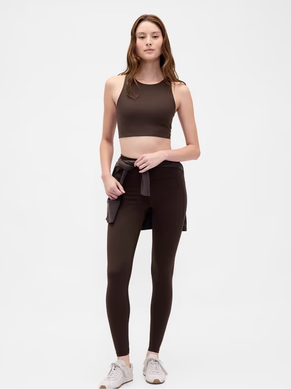 Gapfit High-Rise Performance Leggings & Bra Set- Brown